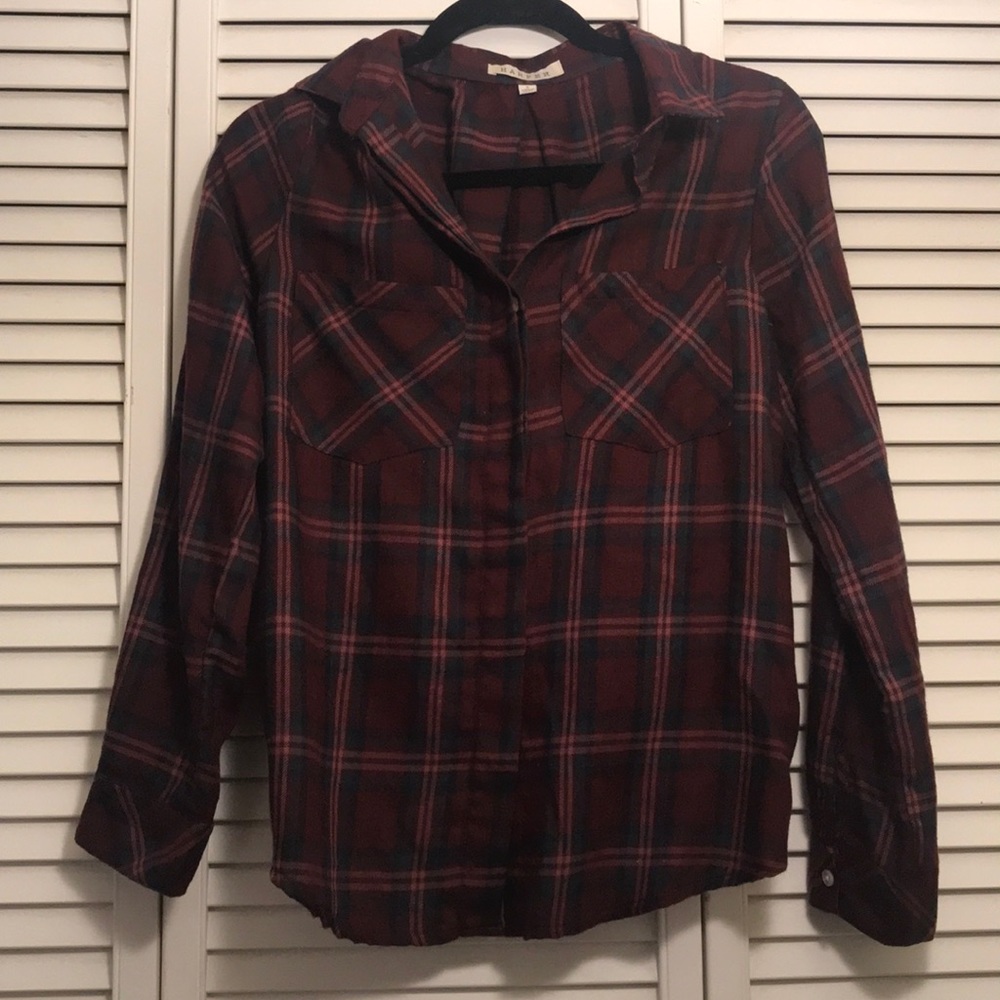 Maroon flannel shirt
